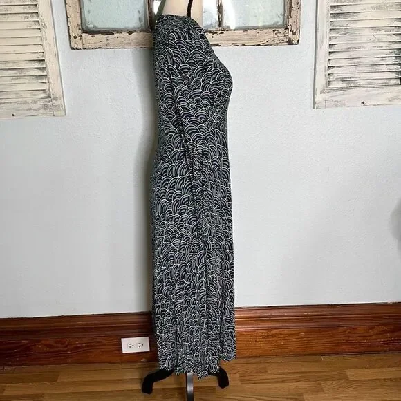 Kate Spade New York Womens Maxi Dress Puff Shoulder Long Sleeve Abstract Size 0